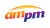 The ampm logo against a white background