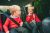 Two school boys sat in the car on the school run